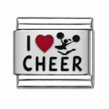 I Love Cheer stainless steel Italian charm - Row 61