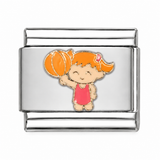 Cheerleader Girl stainless steel Italian charm - Row 61