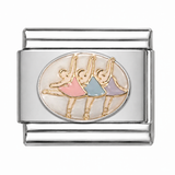 Ballet Dancers stainless steel Italian charm - Row 61