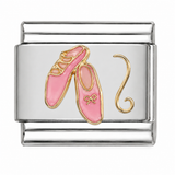 Pink Ballet Slippers stainless steel Italian charm - Row 61