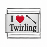 I Love Twirling stainless steel Italian charm - Row 61