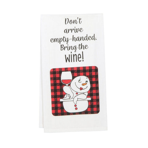 Don't Arrive Empty Hand towel Snowpinions - Tricia's Gems