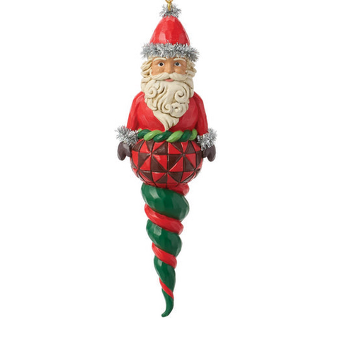 Santa Finial Shape hand-painted Christmas ornament by Jim Shore
