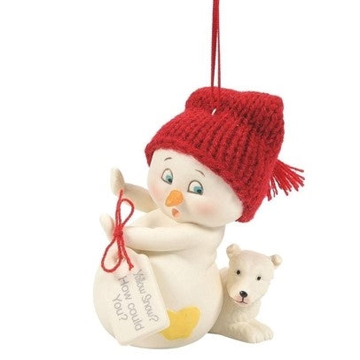Yellow Snow How Could You Ornament | Snowpinions - Tricia's Gems