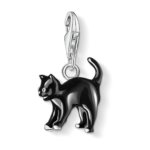 Thomas Sabo black cat charm in 925 sterling silver with lobster clasp