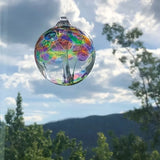 Hand-blown Tree of Summer glass ornament featuring detailed internal branches