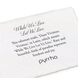 While We Live Let Us Live Talisman Pendant RETIRED | Pyrrha - Tricia's Gems