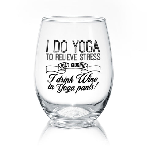 I Do Yoga | Wine Glass - Tricia's Gems