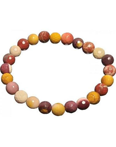 Mookaite Jasper Facetted Round Bracelet, 8mm - Tricia's Gems