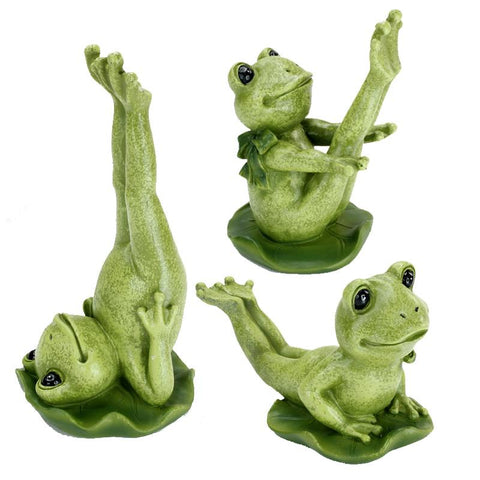YOGA FROG STATUES 3 ASSORTED - Tricia's Gems