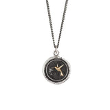 Hummingbird 14K Gold On Silver Talisman 20" by Pyrrha - Tricia's Gems