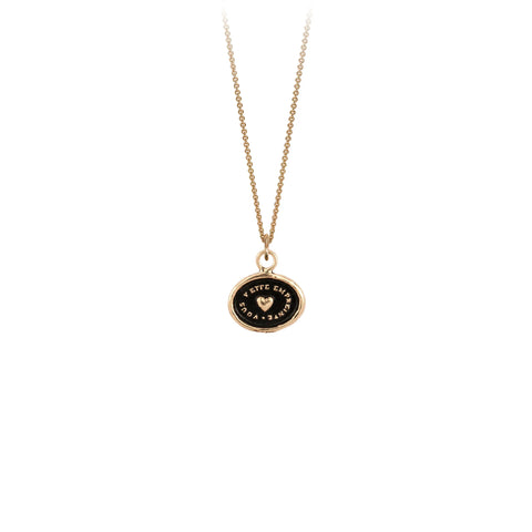 Heart Print 14K Gold Talisman Pendant | Pyrrha - Tricia's Gems