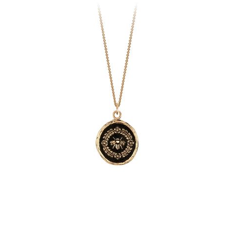 Honeybee 14K Gold Talisman Pendants | Pyrrha - Tricia's Gems