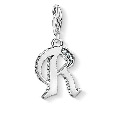 CHARM PENDANT "LETTER R SILVER" - Tricia's Gems