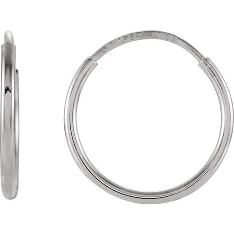14K White Gold 12 mm Endless Hoop Earrings | Stuller - Tricia's Gems