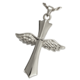 Cremation Jewelry: Winged Cross - Tricia's Gems