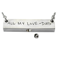Personalized Memorial Bar Pendant Horizontal- Chamber - Tricia's Gems