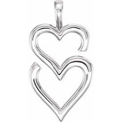 Sterling Silver Double Heart Pendant | Stuller - Tricia's Gems