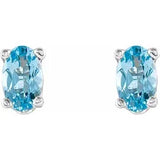 Aquamarine Earrings 14K White Gold - Tricia's Gems
