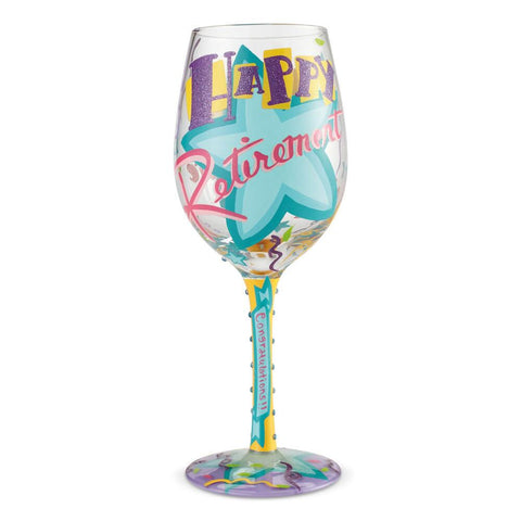 Wine Glass Happy Retirement | Lolita - Tricia's Gems