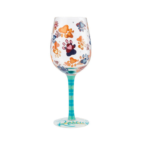 Love My Rescue Wine Glass | Lolita - Tricia's Gems
