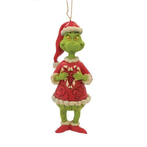 Grinch Holding Candy Cane Orn | Jim Shore - Tricia's Gems