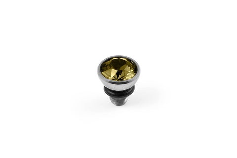 Bottone 5mm Khaki Silver Top - Tricia's Gems
