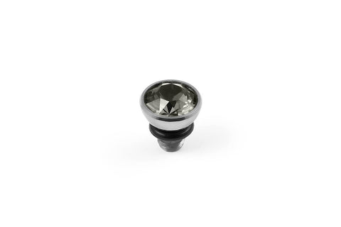 Bottone 5mm Black Diamond Top Silver - Tricia's Gems