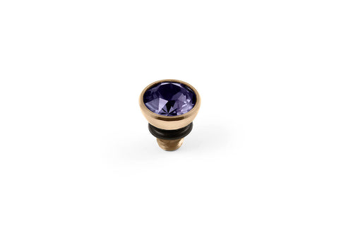 Bottone 5mm Purple Velvet Top Gold - Tricia's Gems