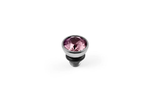 Bottone 5mm Light Rose Top Silver - Tricia's Gems