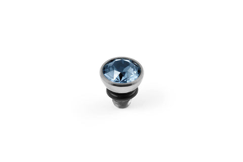 Bottone 5mm Light Sapphire Top Silver - Tricia's Gems