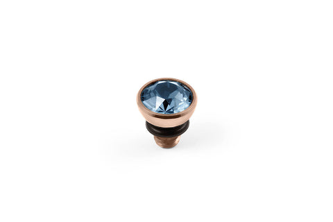 Bottone 5mm Light Sapphire Top Rose Gold - Tricia's Gems