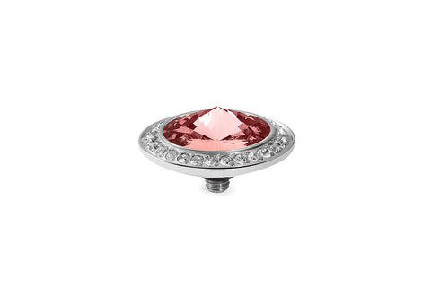 Tondo Deluxe 16 mm Rose Peach Crystal Rim - Tricia's Gems