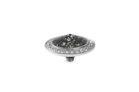 Tondo Deluxe 16 mm Black Patina Crystal Rim Silver - Tricia's Gems