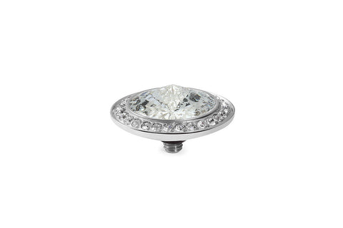 Tondo Deluxe 16 mm Silver Patina Crystal Rim Silver - Tricia's Gems