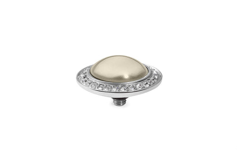Tondo Deluxe 16 mm Bronze Pearl Crystal Rim Silver. - Tricia's Gems