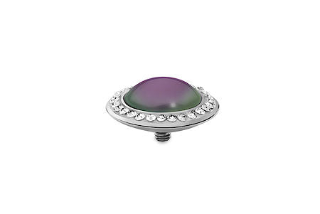 Tondo Deluxe 16 mm Iridescent Purple Crystal Rim Silver. - Tricia's Gems