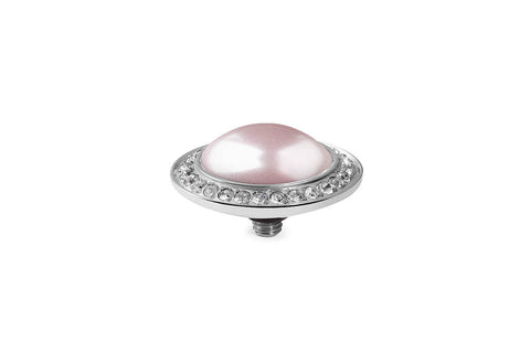 Tondo Deluxe 16 mm Rosaline Pearl Crystal Rim Silver. - Tricia's Gems