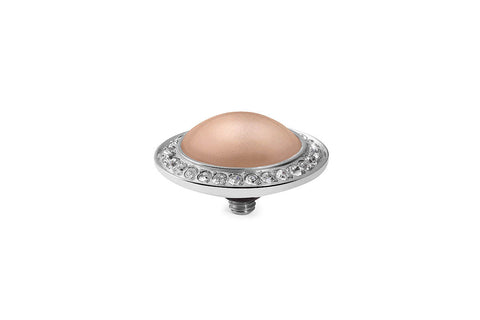 Tondo Deluxe 16 mm Rose Gold Pearl Crystal Rim Silver. - Tricia's Gems