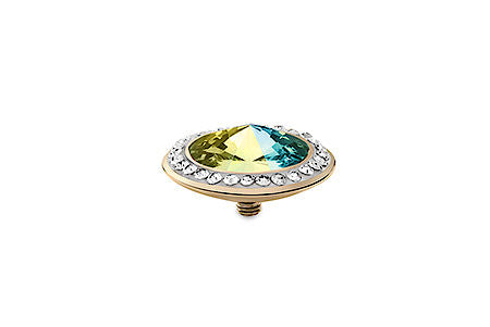 Tondo Deluxe 16 mm Aurora Boreale Rim Gold. - Tricia's Gems