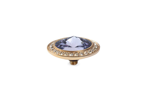 Tondo Deluxe 16 mm  Provence Lavender Gold. Crystal Rim - Tricia's Gems