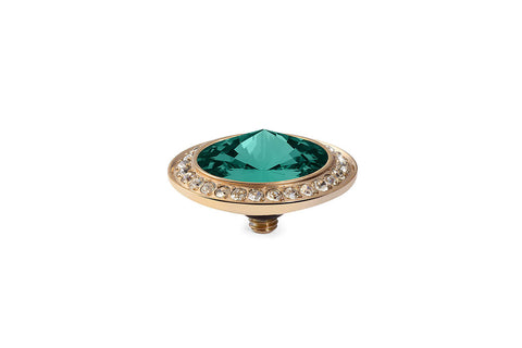 Tondo Deluxe 16 mm Emerald Gold. Crystal Rim - Tricia's Gems