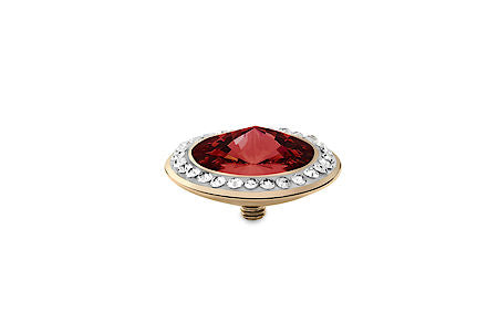 Tondo Deluxe 16 mm Scarlet Crystal Rim Gold - Tricia's Gems