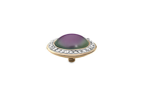 Tondo Deluxe 16 mm Iridescent Purple Crystal Rim Gold - Tricia's Gems