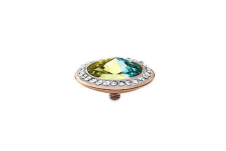 Tondo Deluxe 16 mm Aurora Boreale Crystal Rim Rose Gold - Tricia's Gems