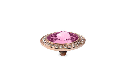 Tondo Deluxe 16 mm Rose Crystal Rim Rose Gold - Tricia's Gems