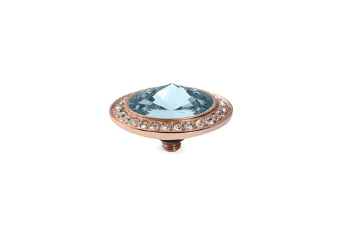 Tondo Deluxe 16 mm Aquamarine Crystal Rim Rose Gold - Tricia's Gems