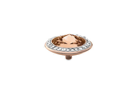 Tondo Deluxe 16 mm Light Peach Crystal Rim Rose Gold - Tricia's Gems