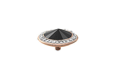 Tondo Deluxe 16 mm Jet Hematite Crystal Rim Rose Gold - Tricia's Gems