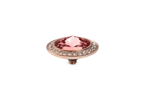 Tondo Deluxe 16 mm Rose Peach Crystal Rim Rose Gold - Tricia's Gems